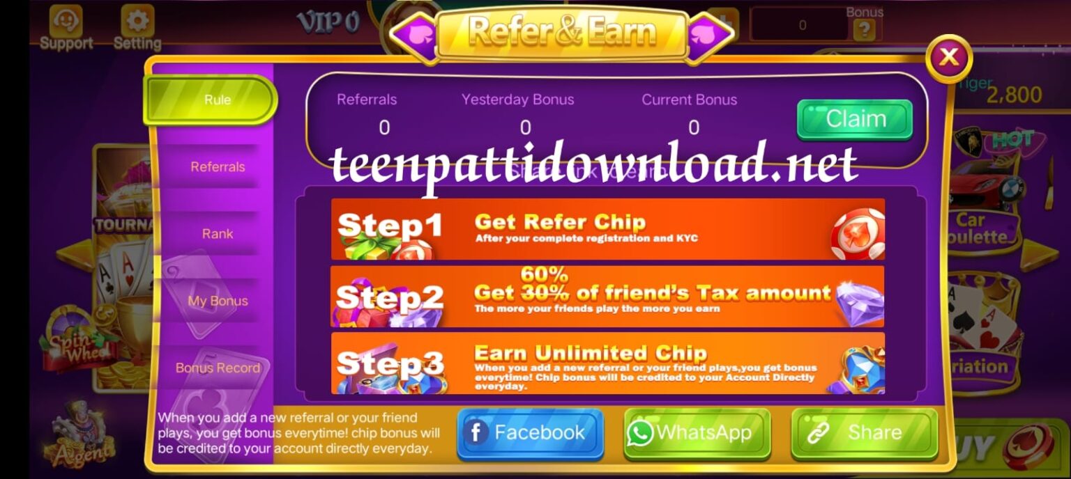 How To Refer & Earn Option In 3 Patti Live App