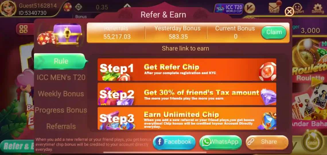 How to Refer & Earn in Teen Patti go Apk