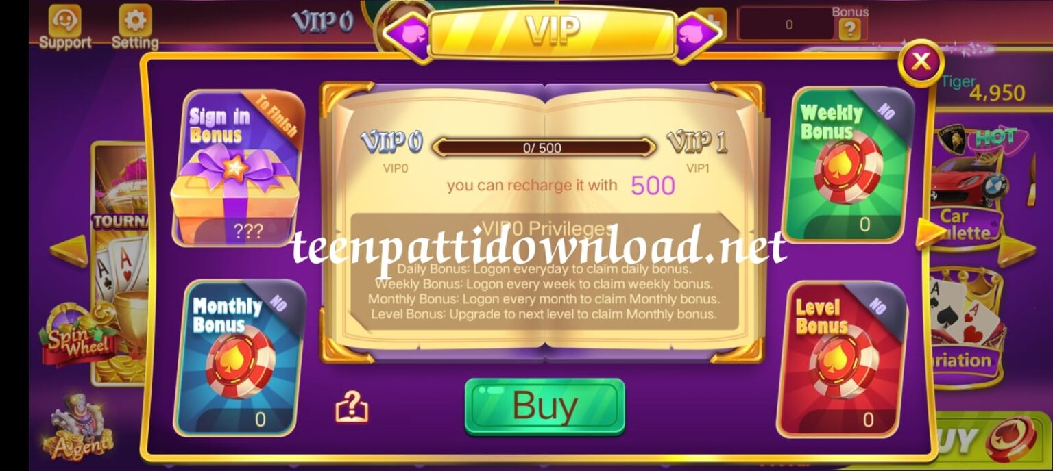 VIP Program In Teen Patti Live App